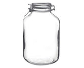 Patentglas Fido fra Bormioli Rocco, klar 1 liter sylte- og opbevaringsglas med tætsluttende låg, hvid gummipakning og metalring